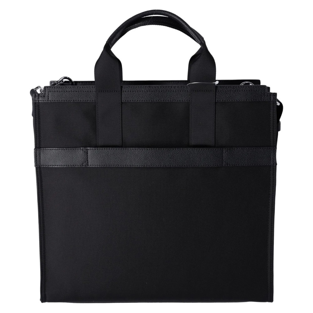 Michael Kors Unisex Kent Recycle Canvas Large Top Zip Tote Laptop Work Bag Black - Picture 8 of 8